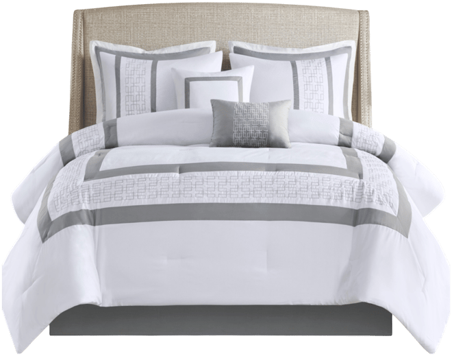 Powell Embroidered 8 Piece Comforter Set, California King