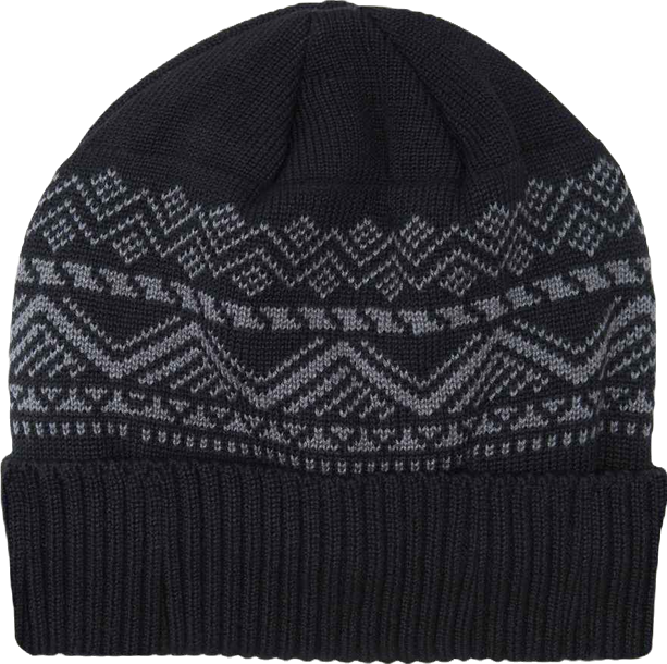 Men's Cuff Cap, Black, One Size