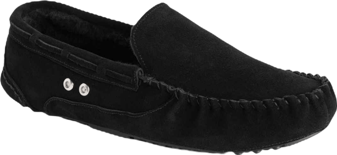 Men's Everett Moccasin Slippers, Ebony, 11