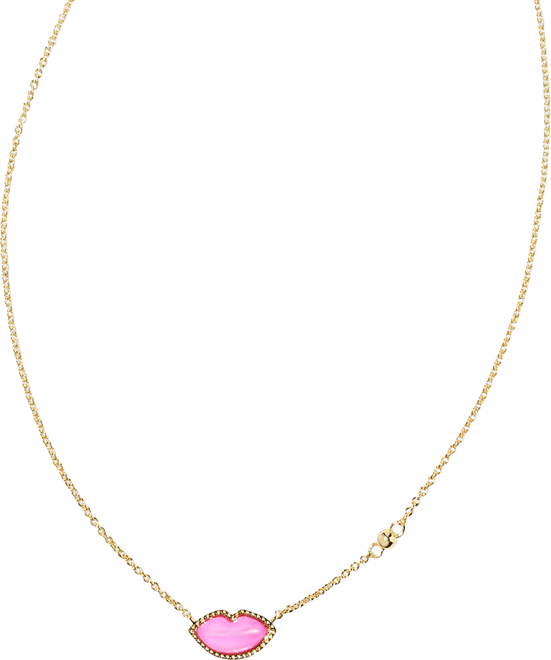 Gemstone Lips 18" Adjustable Reversible Pendant Necklace