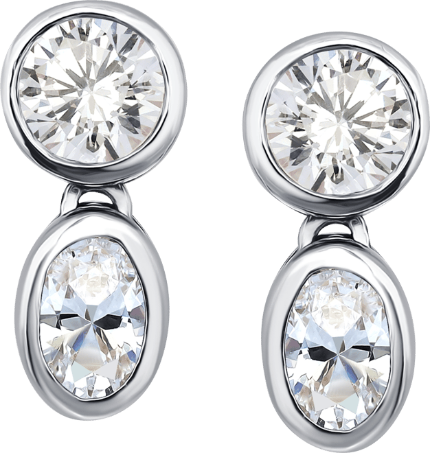 Cubic Zirconia Octagon & Square Drop Earrings in 18k Gold-Plated Sterling Silver, Created for Macy's