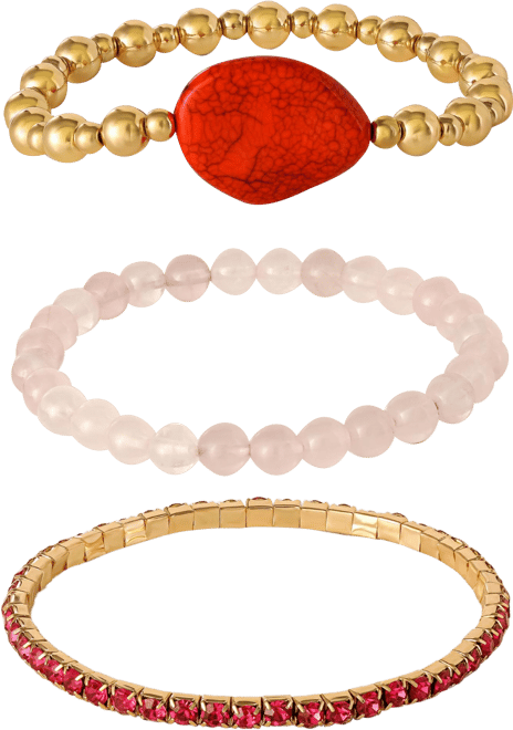 3-Piece Beaded Stretch Bracelet Set