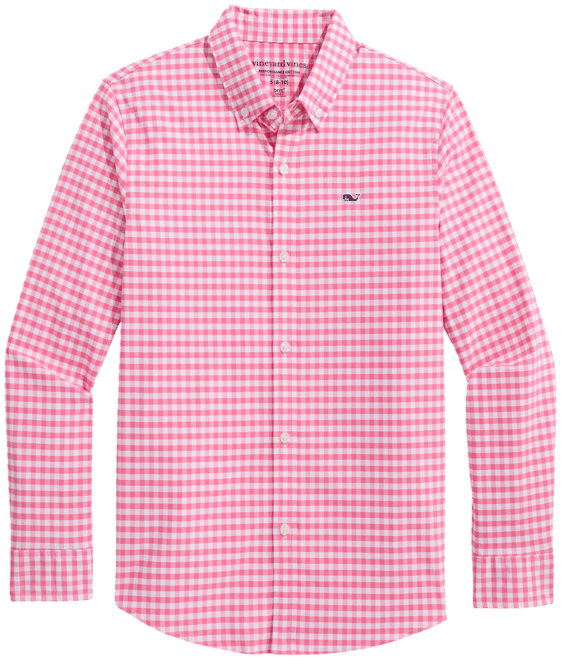 Boys' Skysail Gingham Performance Cotton Shirt