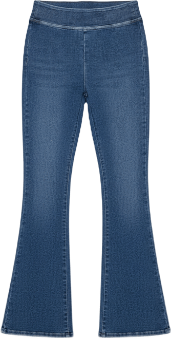Petite High-Rise Flared-Leg Pull-On Jeans
