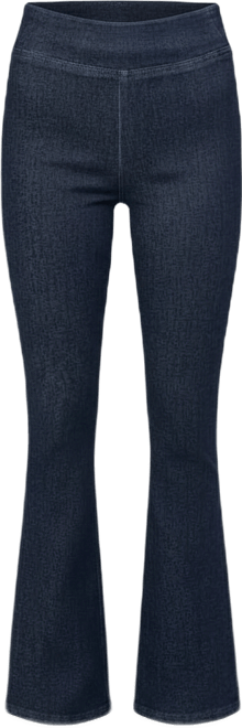 Petite High-Rise Flared-Leg Pull-On Jeans