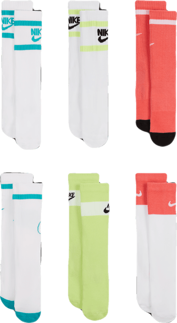 Nike Everyday Calcetines largos con amortiguación para niños (6 pares)