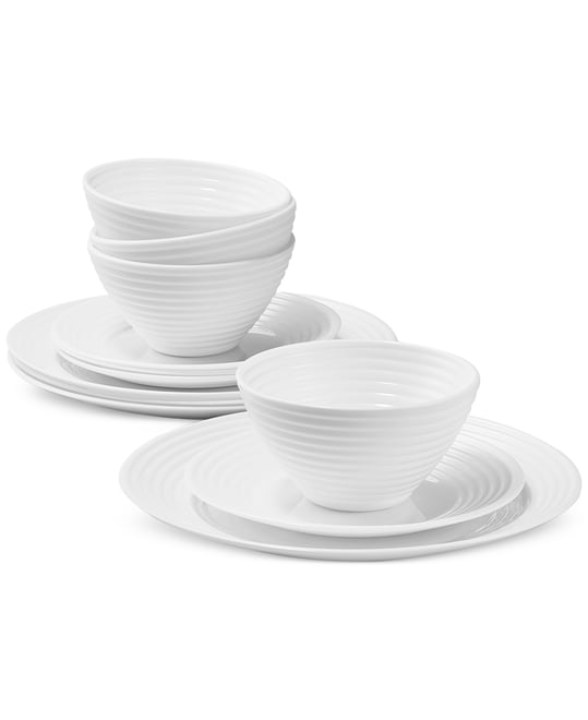Opal Glass Spiral 12 Pc. Dinnerware Set, Service for 4, Exclusively at Macy's