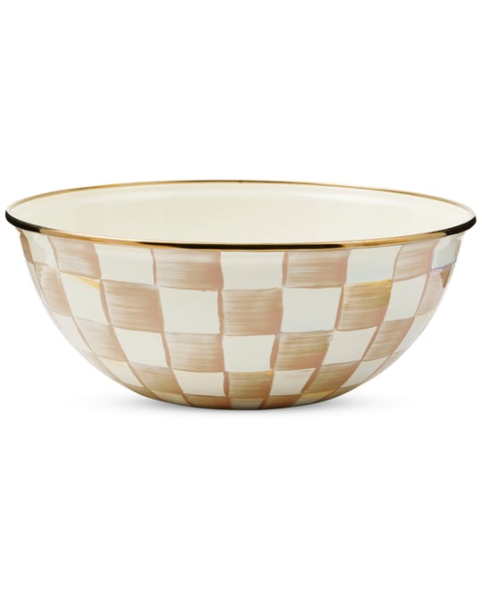 Mocha Check Medium Everyday Bowl, 80-oz.