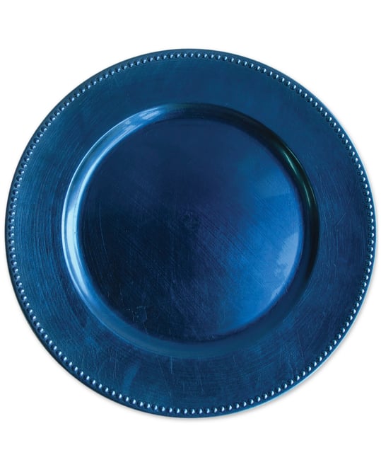 Royal Blue Beaded Charger Plate 13"