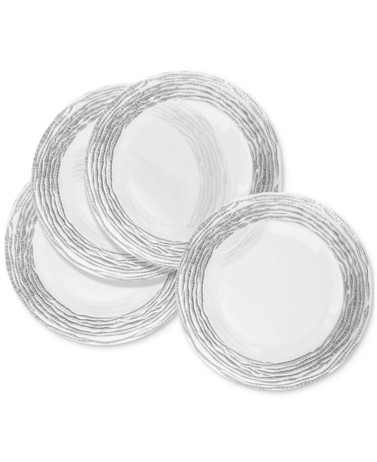 Arizona Silver/Clear Glass Charger Plates, Set of 4