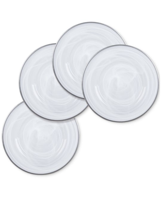 Alabaster Silver Glass Charger Plates, Set of 4
