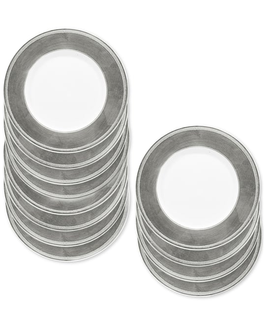 Leaf Rim/White Charger Plates, Set of 12