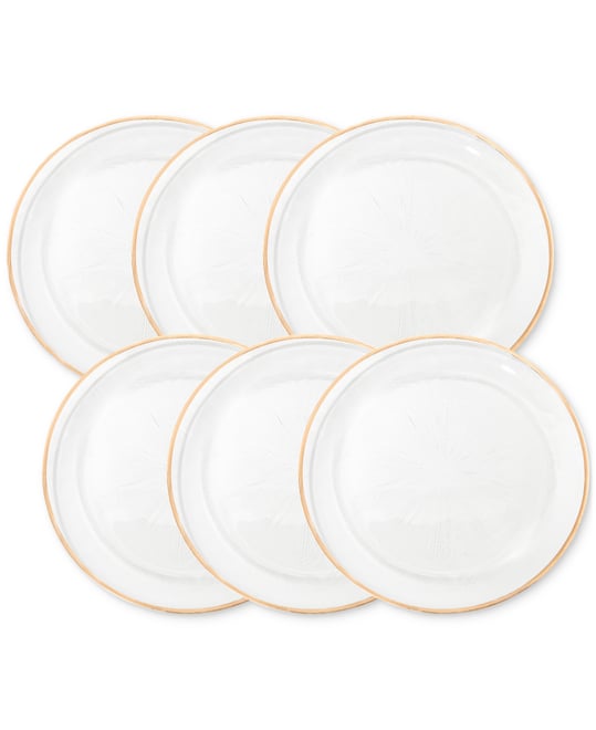 Elite Gold Glass Charger Plates, Set of 6
