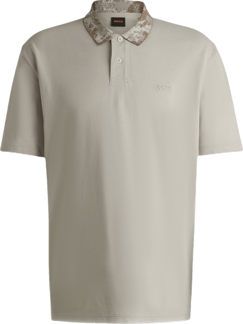 Boss by  Men's Jungle-Artwork Pique Polo
