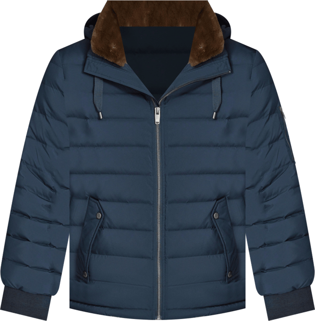 Men's Loxton Down Coat with Removable Faux Rabbit Collar