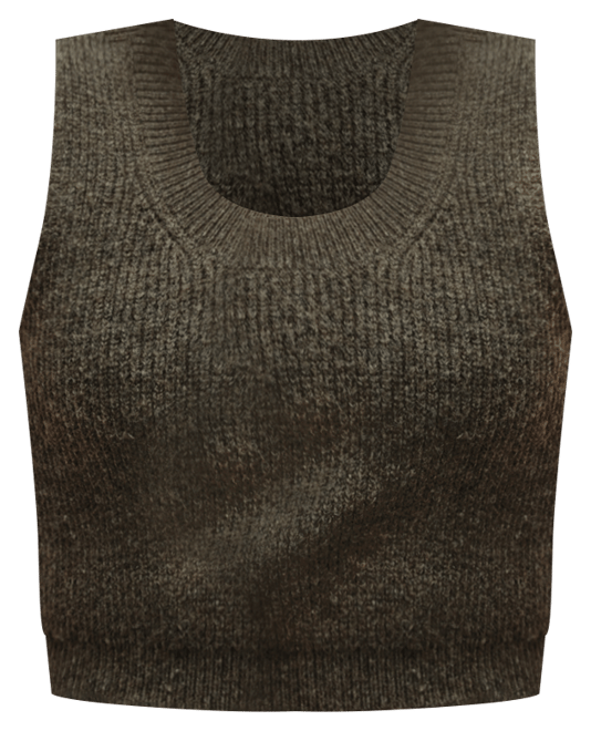 Women's Knitted Cropped Tank Sweater