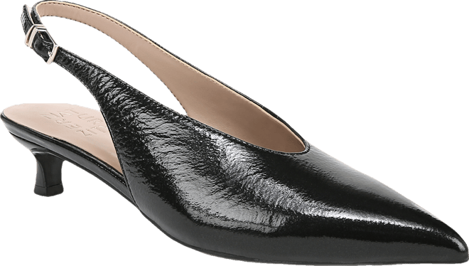 Women's Nicolette Pointed Toe Kitten Heel Slingback Pumps