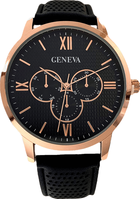 ミッチ Geneva Mens Black Strap Watch Mac5173jc - JCPenney