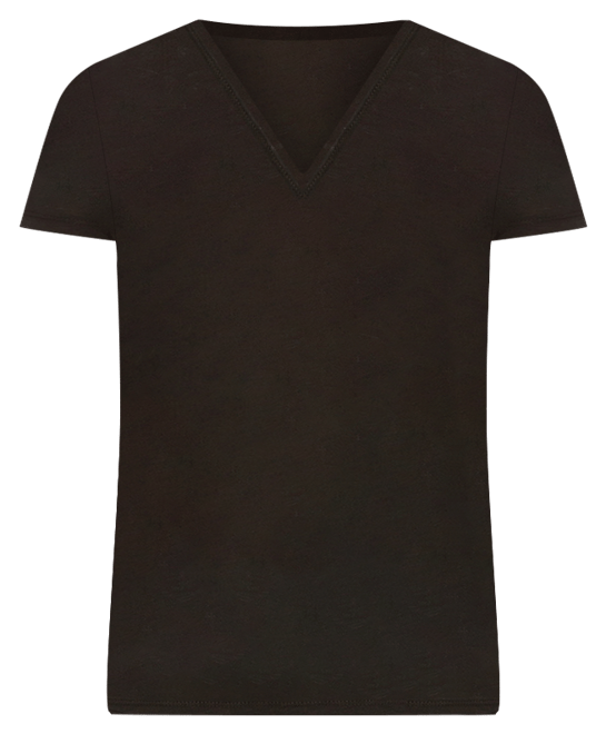 Casual V Neck Tee with Reverse Binding