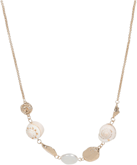 Beach Chic Shell Gold Chain Necklace
