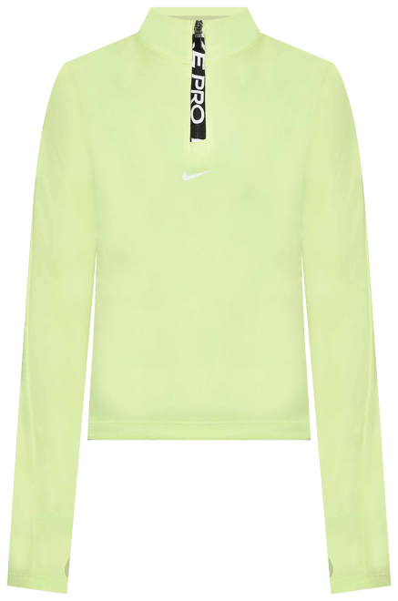 Nike Pro Dri-FIT meisjestop met lange mouwen en halflange rits