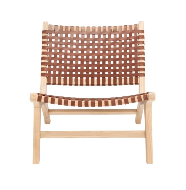 Luna Leather Woven Accent Chair