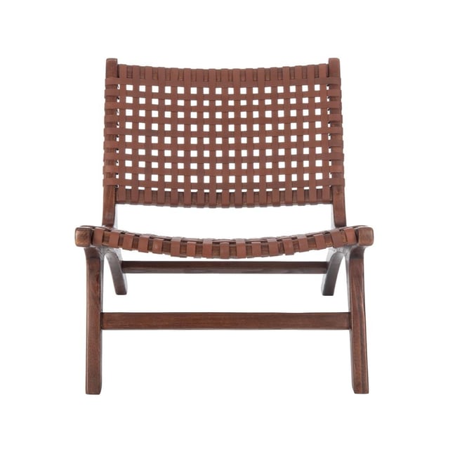 Luna Leather Woven Accent Chair