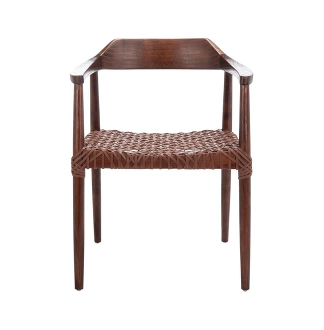 Munro Leather Woven Accent Chair
