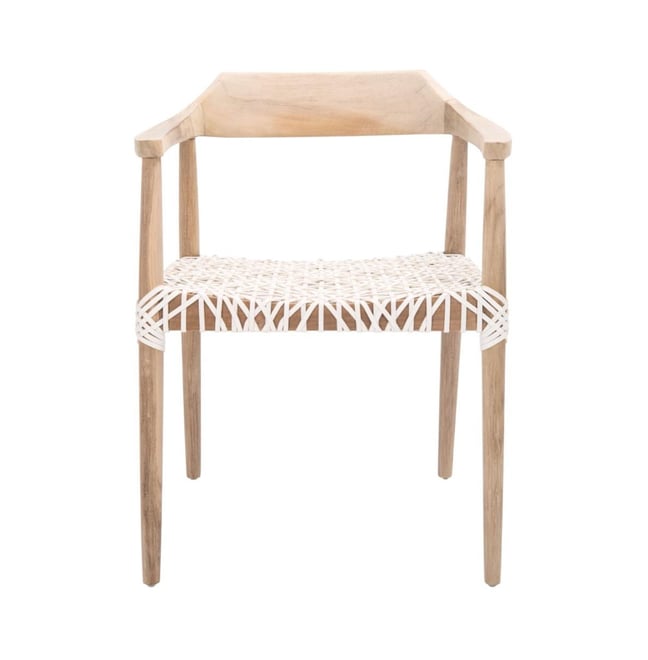 Munro Leather Woven Accent Chair