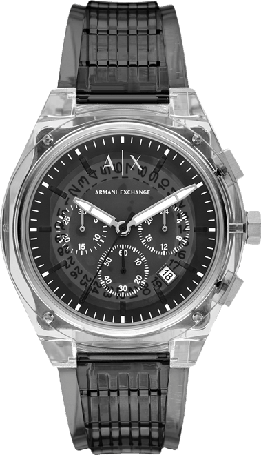 Men's Sync Quartz Chronograph Gray Polyurethane Watch, 44mm