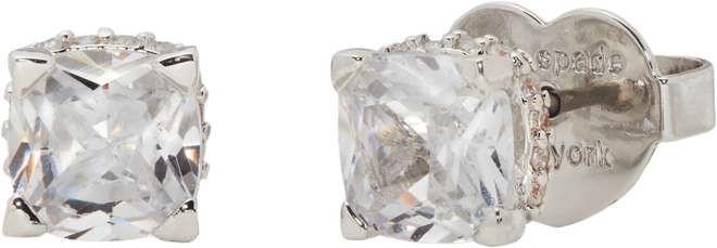 Cubic Zirconia Square Stud Earrings