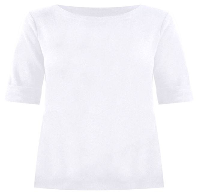 Plus Size Boat-Neck Elbow Sleeve Cotton Top, Exclusively at Macy's