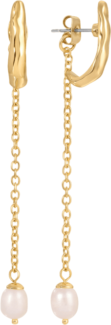 Linear Lux Cultivated Pearl Drop Earrings