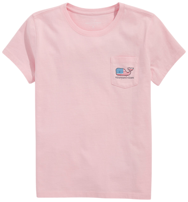 Girls' Flag Whale Short-Sleeve Pocket Tee