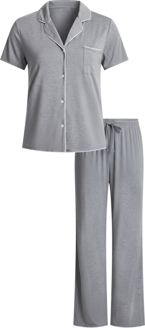 Women's Fluid Knit Notched Pajama Set, Exclusively at Macy's