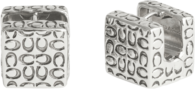 Signature Quilted Cube Huggie Earrings