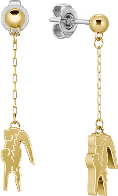 Gold-Tone Crocodile Chain Drop Earrings