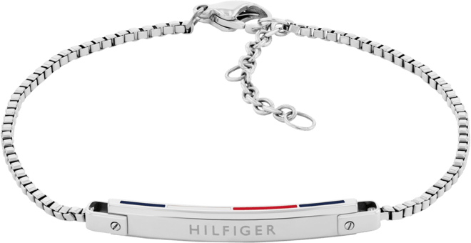Linear Logo Plaque Chain Bracelet