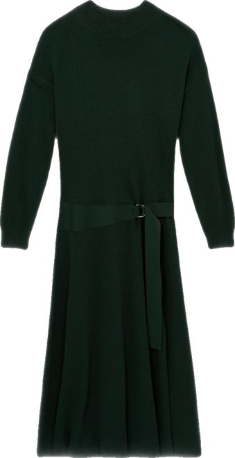 REISS Alina Belted Knit Woven Dress | Bloomingdale's