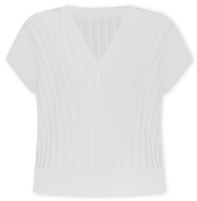 Women's Ribbed Short-Sleeve Sweater