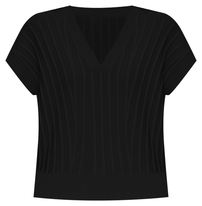 Women's Ribbed Short-Sleeve Sweater