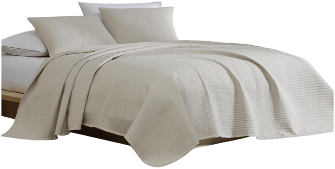 Closeout!  Mini Channel Stitch Solid 3-Pc. Quilt Set, Queen