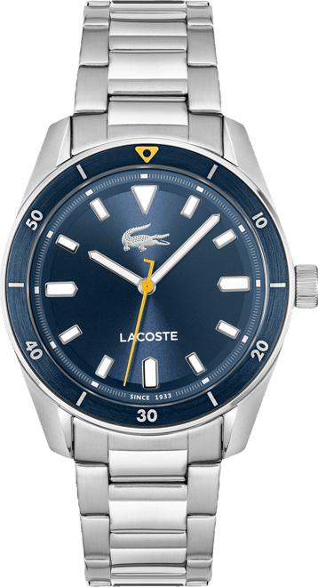 Men's Boston Silver Tone Stainless Steel Bracelet Watch, 39mm