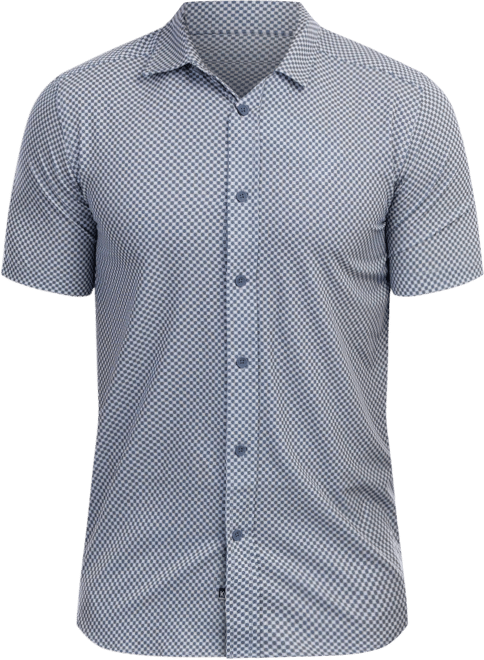 Kenneth Cole Mens Short Sleeve Geometric Button Down Shirt