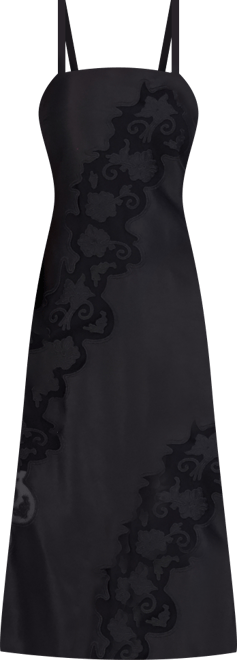 Women's Embroidered Mesh Sleeveless Midi Dress