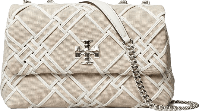 Tory Burch Kira Woven Canvas Small Convertible Shoulder Bag
