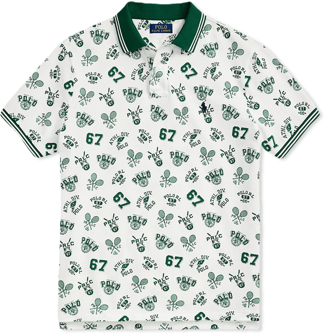 Men's Classic-Fit Print Mesh Polo Shirt