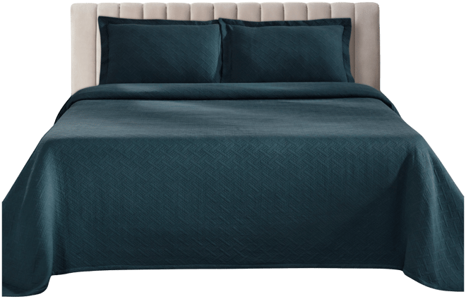 Closeout!  100% Cotton Basketweave Matelasse All-Season 3-piece Coverlet Set, King