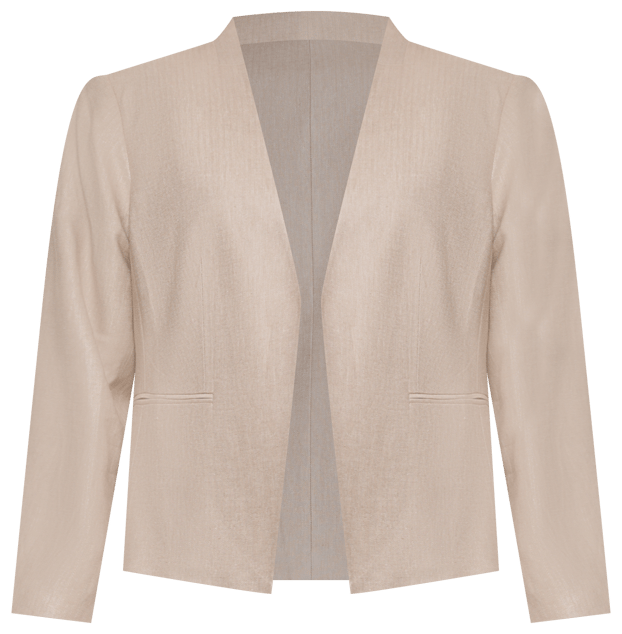 Plus Size 100% Linen Open-Front Blazer