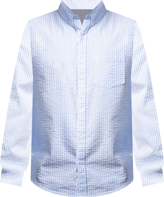 Men's Organic Cotton Seersucker Button Down Shirt
